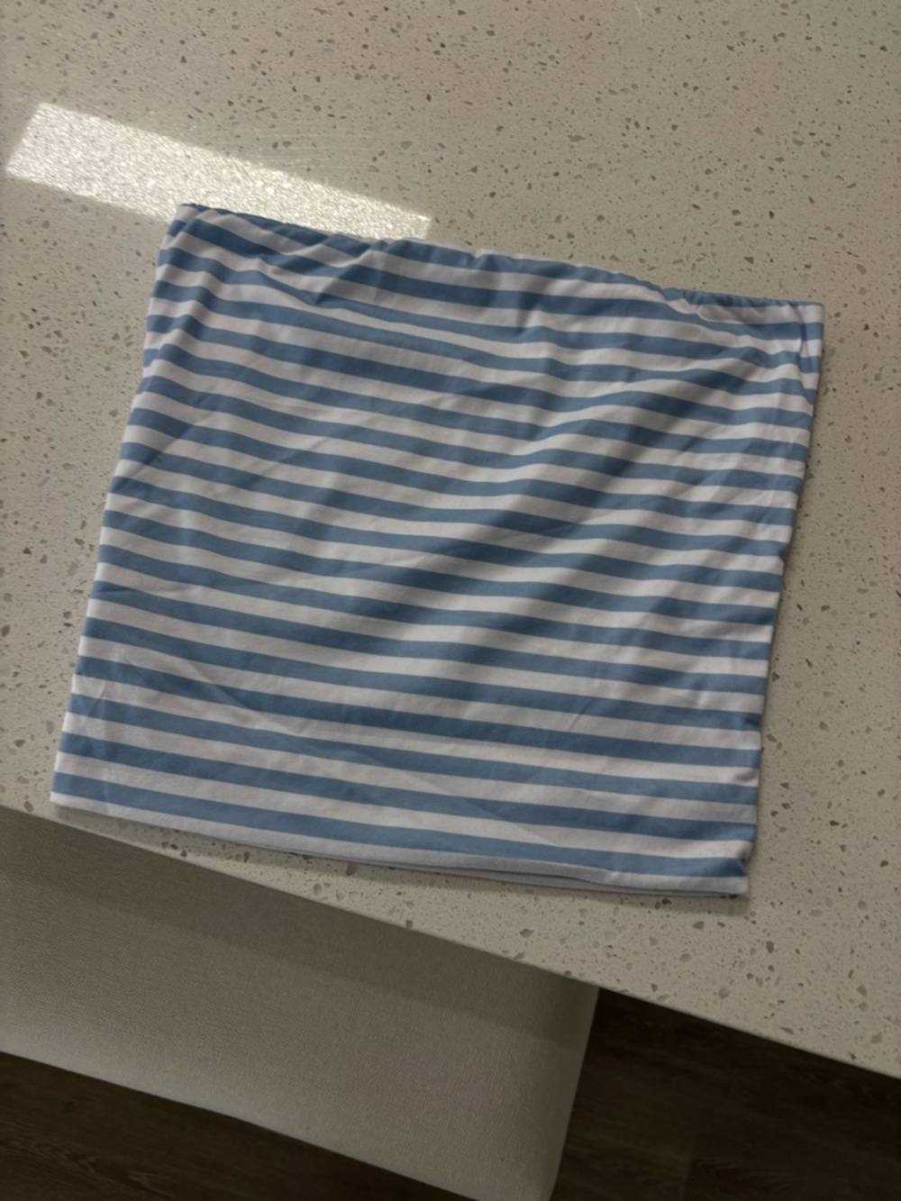 Brandy Melville Blue and White Striped Bandeau Top